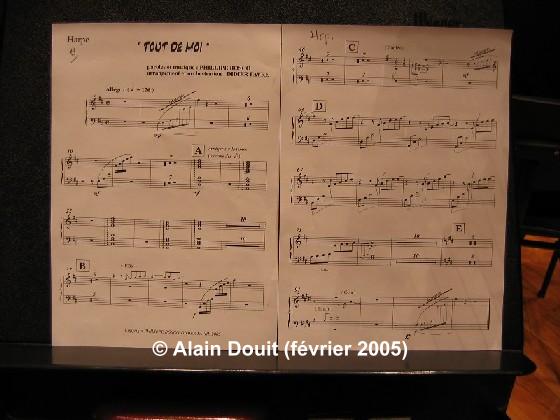 La partition pour la Harpe  Alain Douit (fvrier 2005)